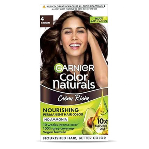 Garnier Color Naturals Crème hair color, Shade 4 Brown, 70ml + 60g